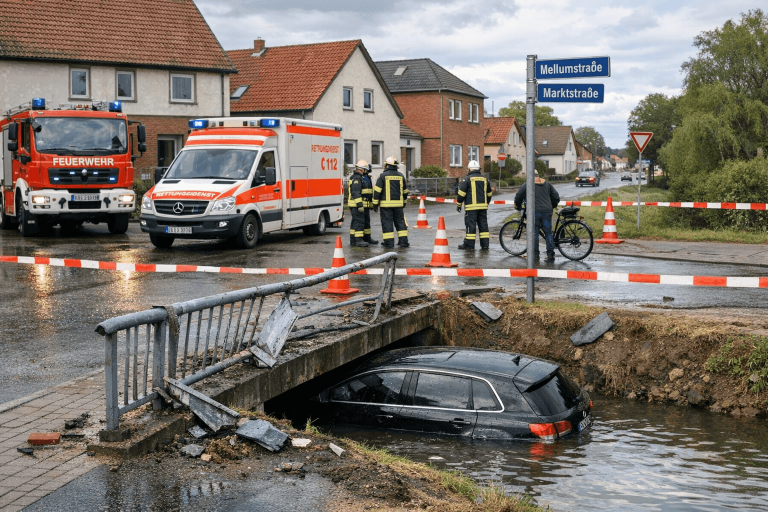 Pkw stürzt in Zuggraben