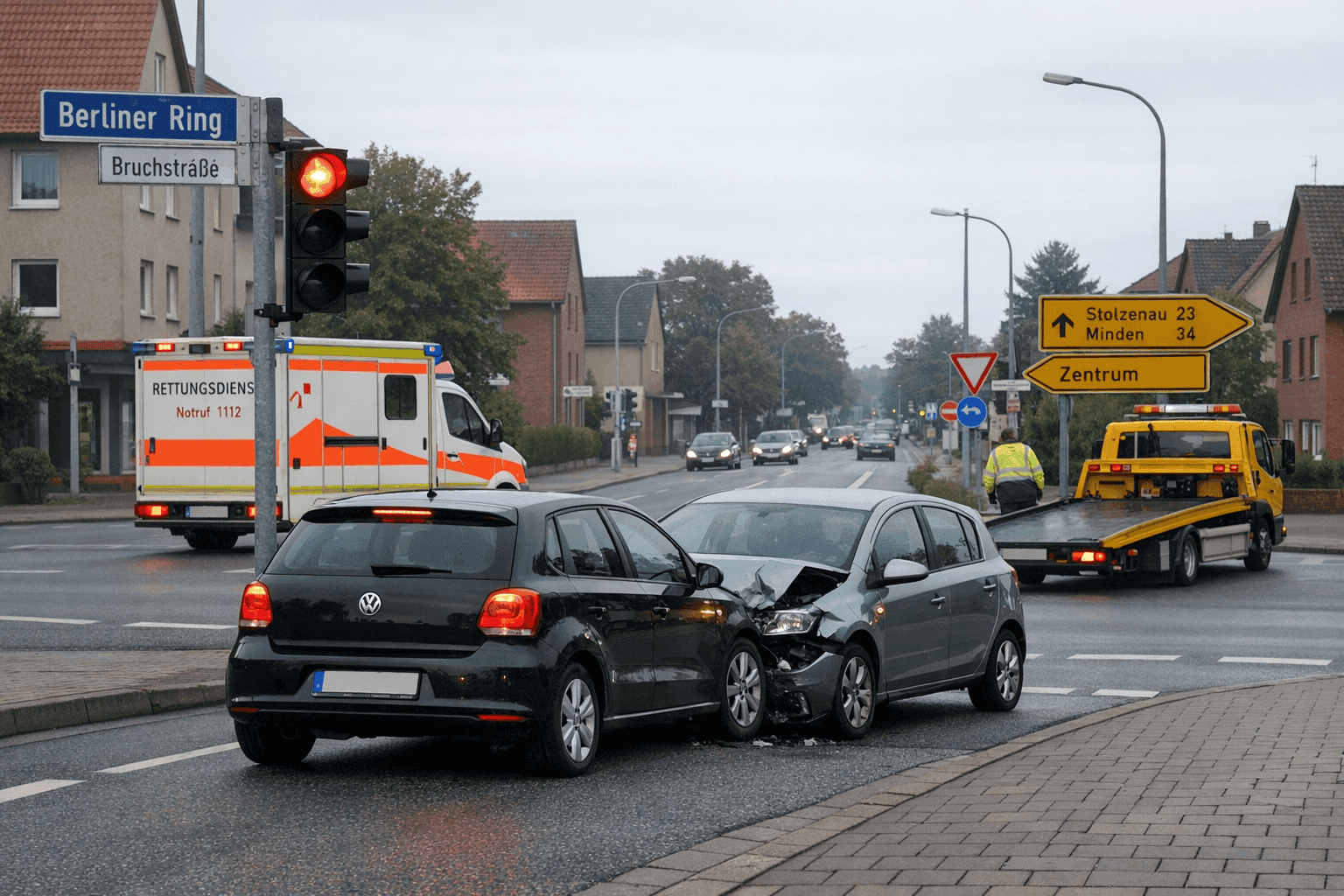 Crash in Nienburg: Zwei Verletzte