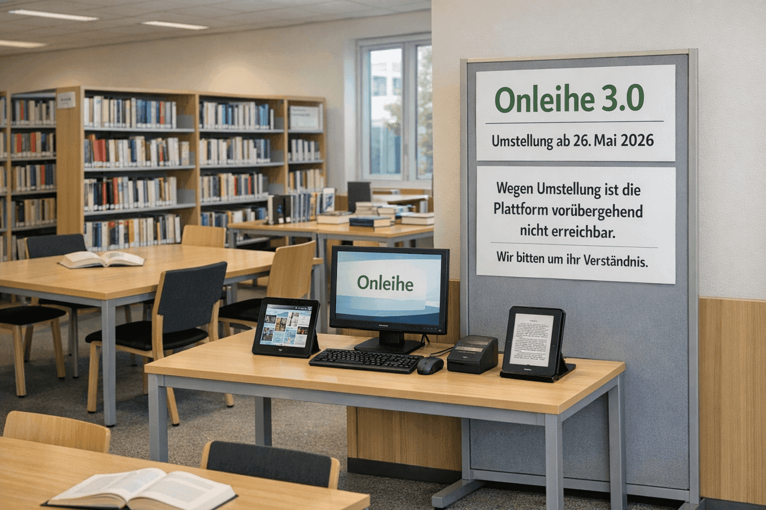 Kurzmitteilung: Stadtbibliothek stellt auf Onleihe 3.0 um