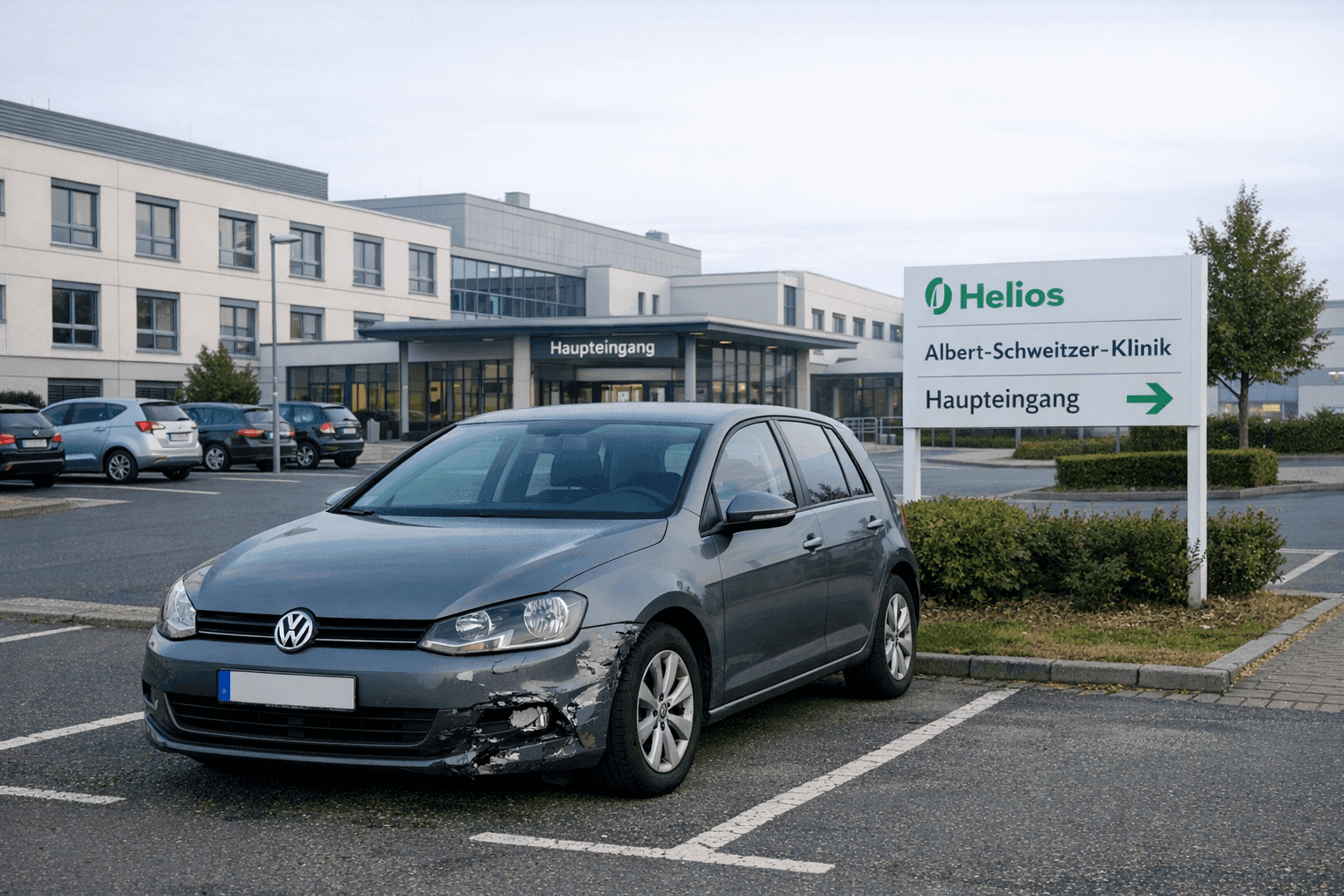 Kurzmitteilung: VW Golf auf Klinik-Parkplatz in Northeim beschädigt