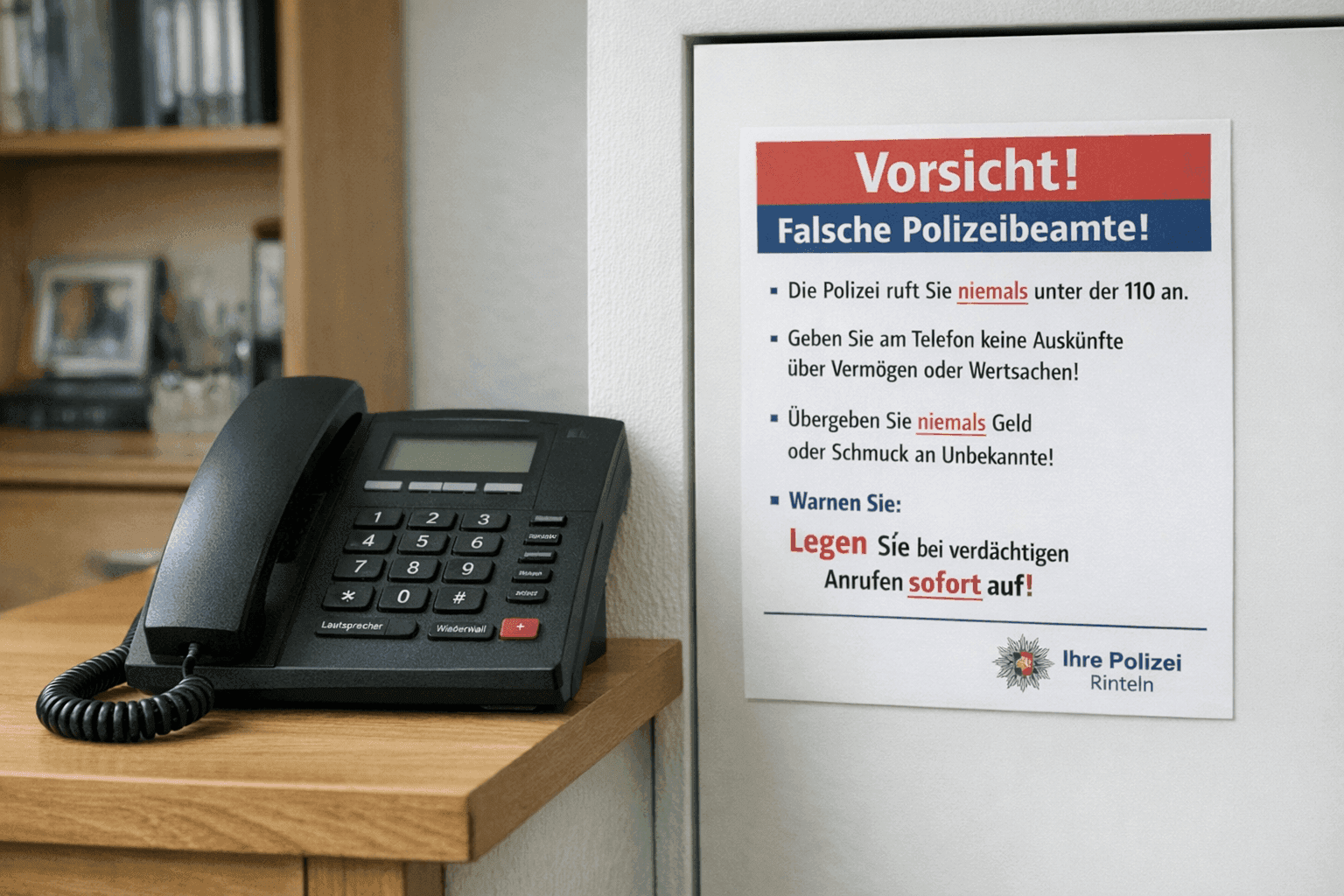 Kurzmitteilung: Warnung vor falschen Polizeibeamten in Rinteln