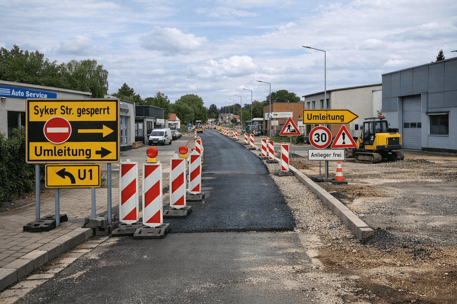 Syker Straße vor der letzten Asphaltdecke