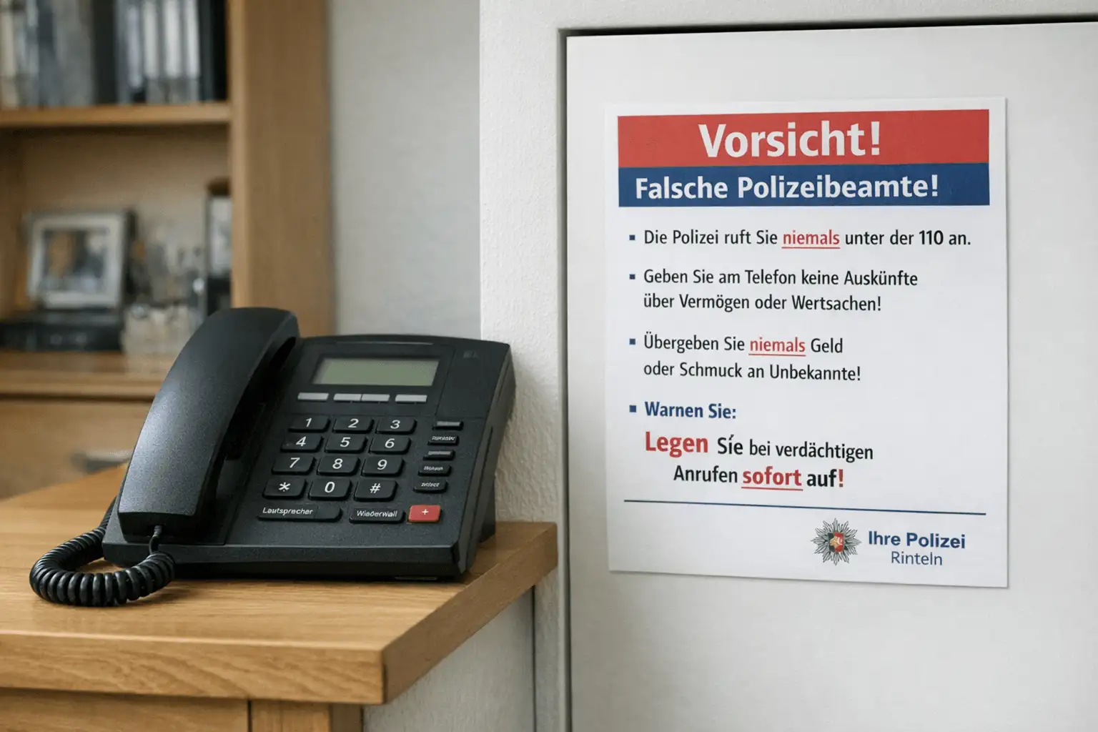 Kurzmitteilung: Warnung vor falschen Polizeibeamten in Rinteln