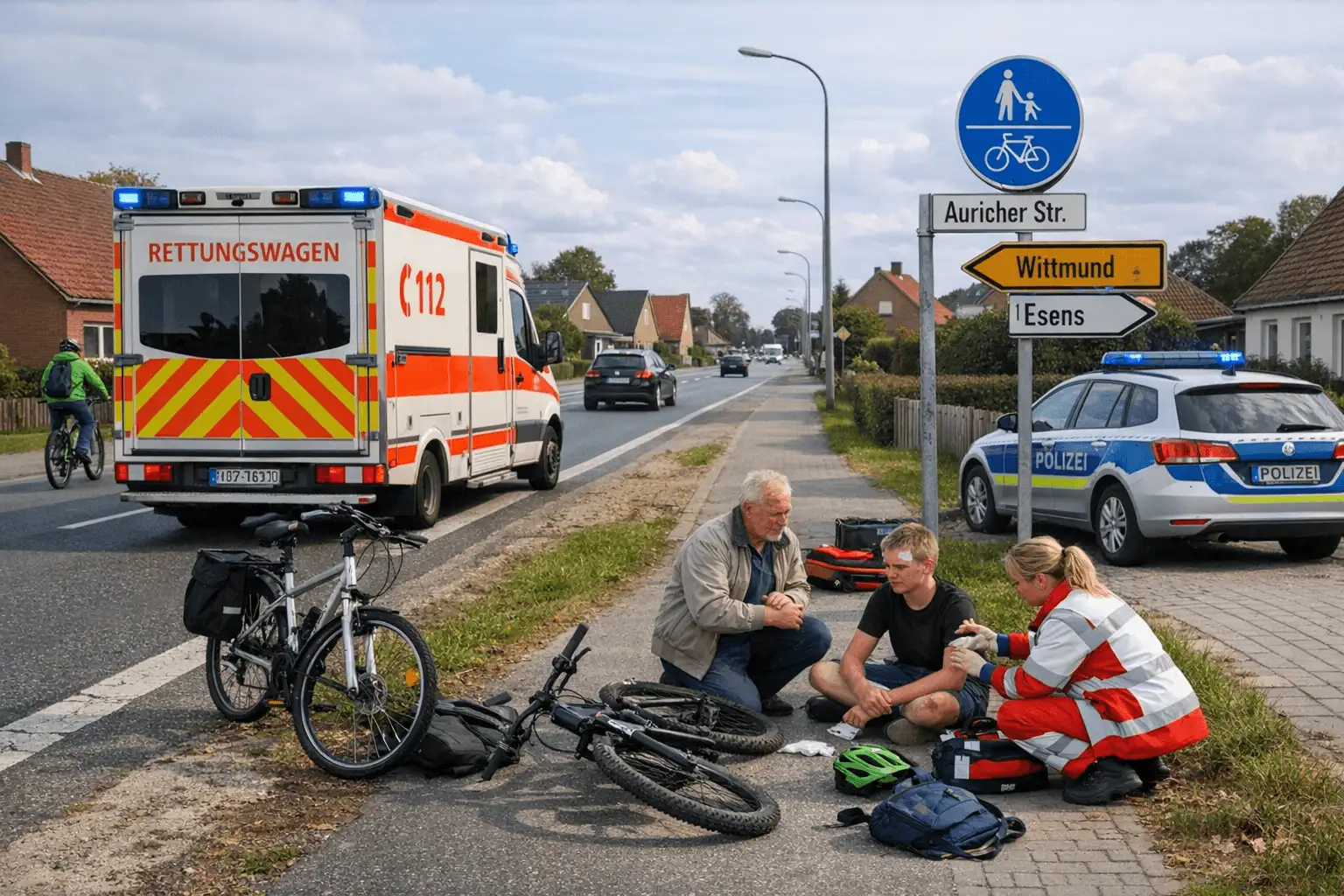 Unfall auf Radweg in Esens