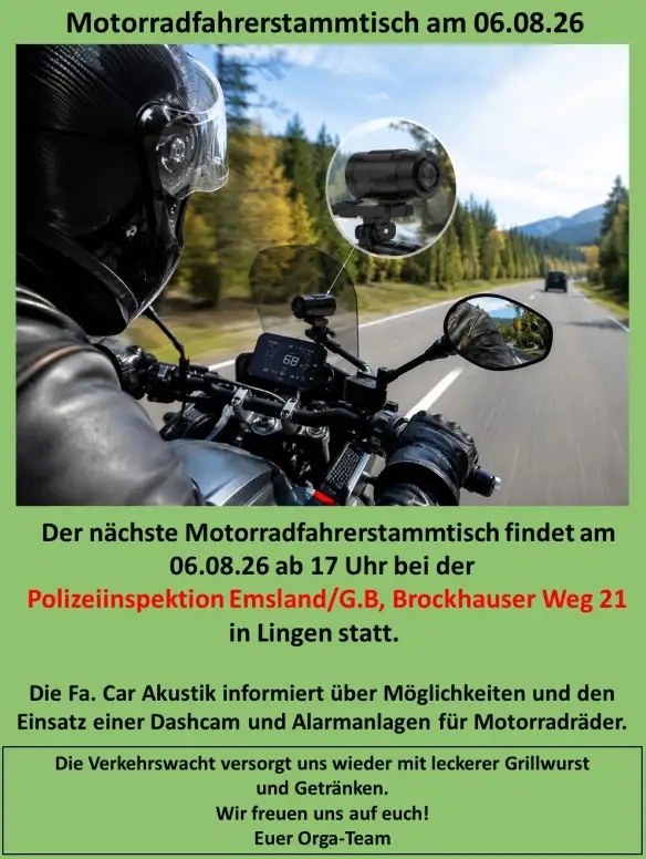 POL-EL: Lingen - Motorradfahrerstammtisch August